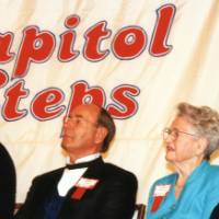 Richard DeVos with President Emeritus Don Lubbers and others at the Capital Steps event.